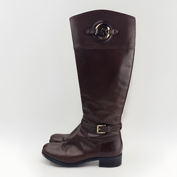MICHAEL KORS Women's Stockard Size 8 M Mocha Brown Riding Equestrian Tall Boots‎ - Picture 1 of 16